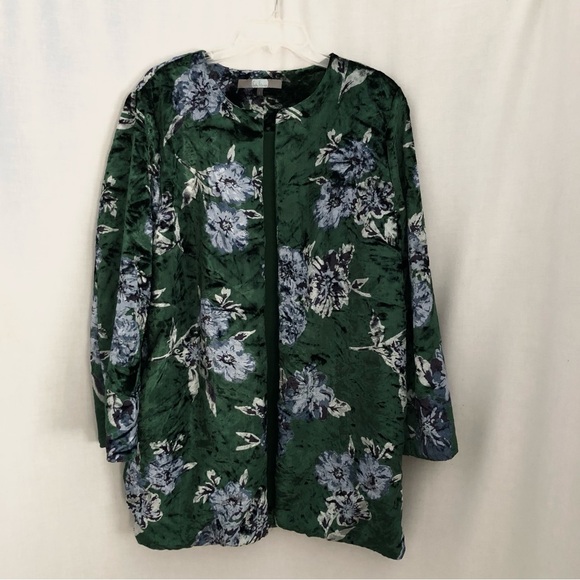 Eva Franco Velvet  Floral Jacket Size Large - Picture 3 of 9